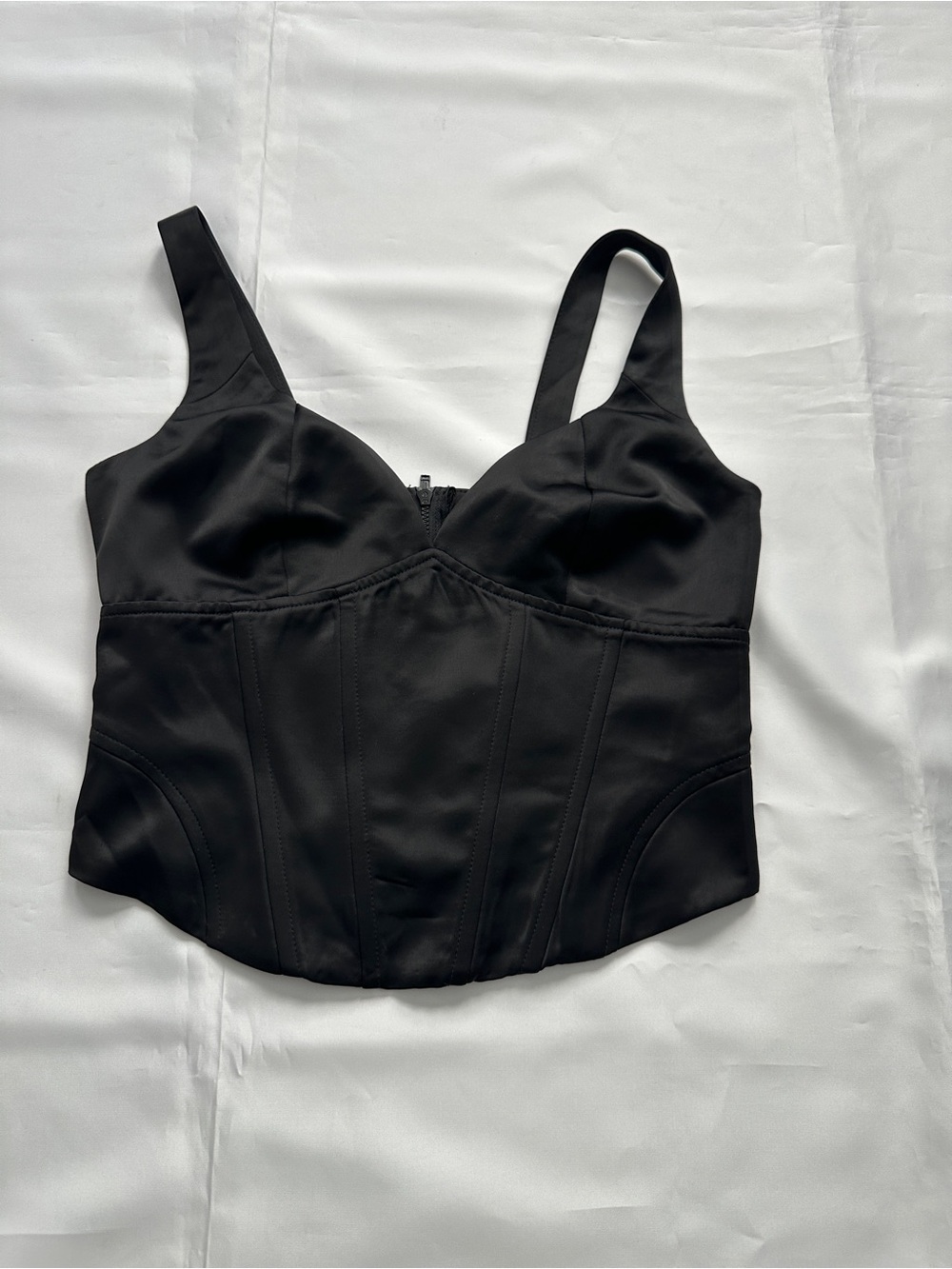 Jason Wu Black Satin Corset Bustier Top Size XS NWT